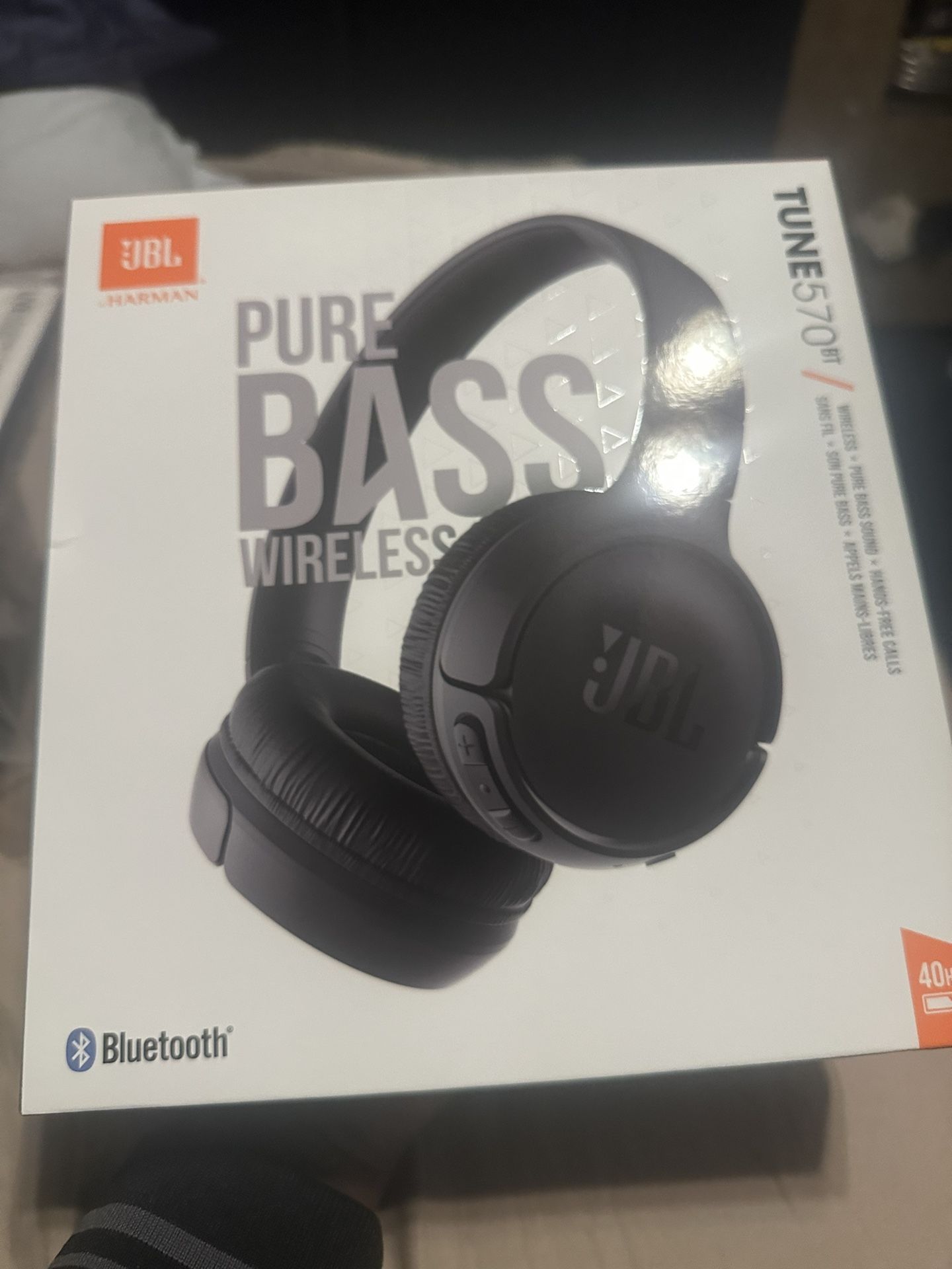 JBL Tune 570BT Wireless On-Ear Headphones - Pure Bass Sound