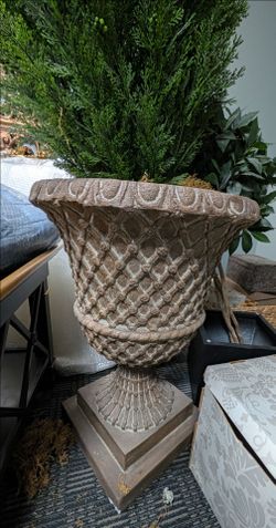 Brown urns - set of two.