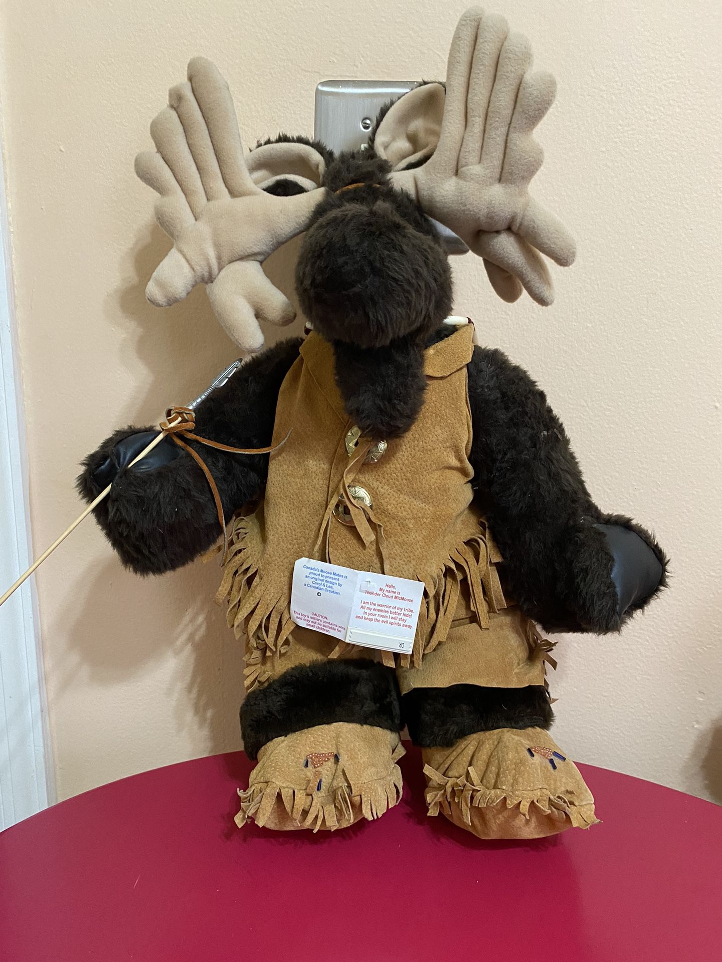 Big Moose Canada Toy or Collectible Plush Suede Indian Warrior