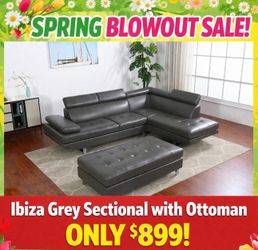 COMFY NEW IBIZA SECTIONAL SOFA AND OTTOMAN SET ON SALE ONLY $899. IN STOCK SAME DAY DELIVERY 🚚 EASY FINANCING 