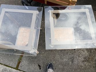 Matching Glass Top End Tables (Set of 2)