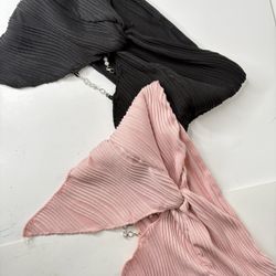 2pcs Sweetina Twist Front Ruched Asymmetrical Hem Tube Top Size XXS