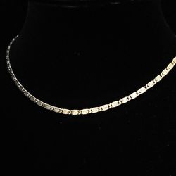 16"x 3mm Gold over Solid Sterling Silver S Link Chain Necklace. Signed CIANI Sterling 