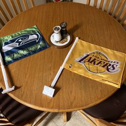 Seahawks And Lakers Car Flags 