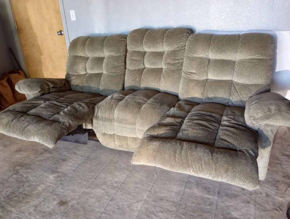 Couch  with built in Reclining Chairs