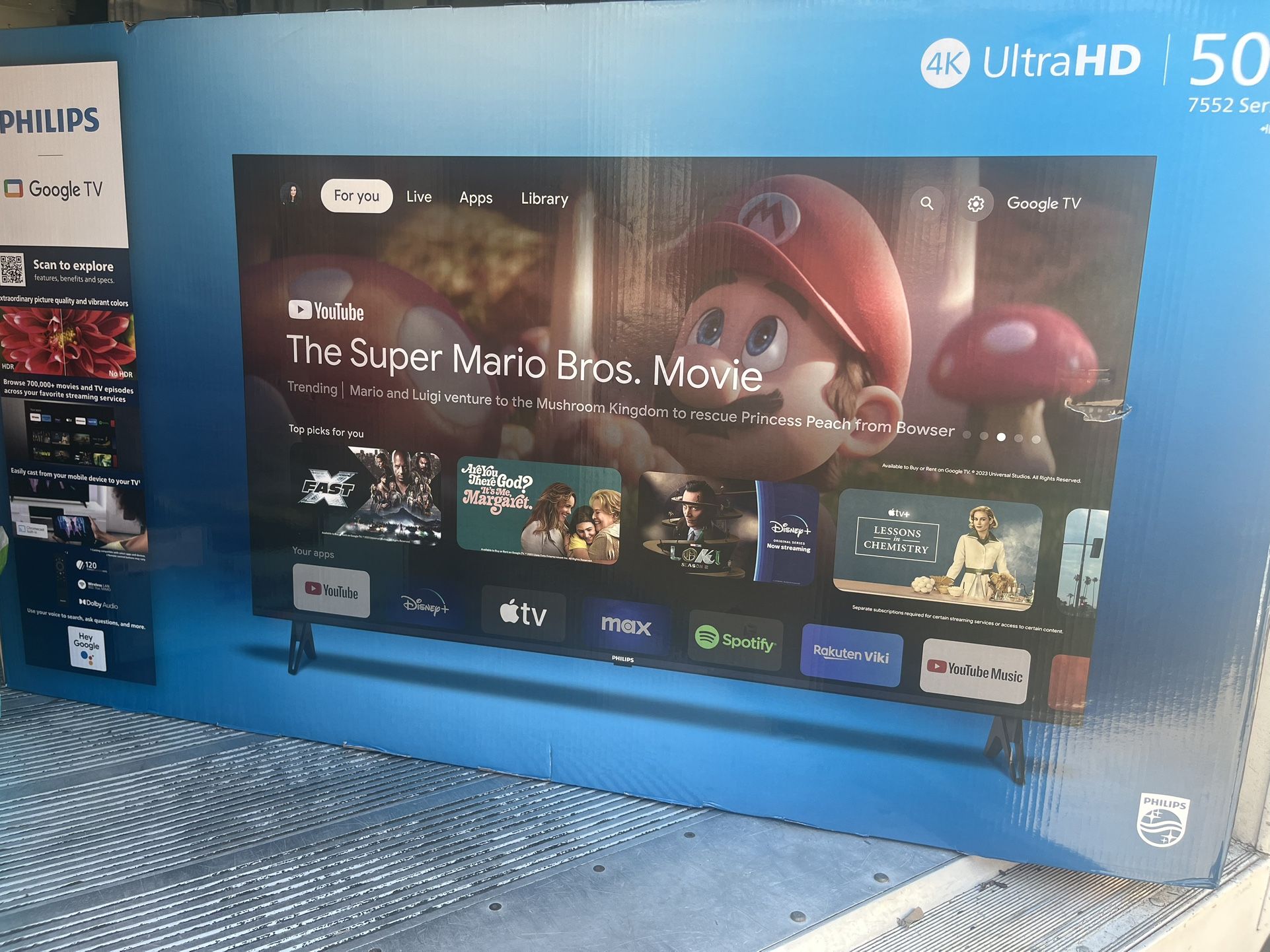 Philips 50" Class 4K Ultra HD (2160p) Google Smart LED TV (50PUL7552/F7) (New)