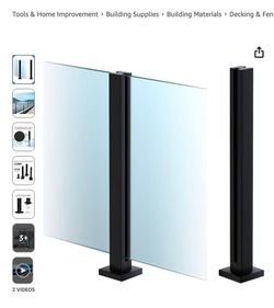 Stainless Glass Railing Post – 23-50" Adjustable with Spigot & Base 4A-4