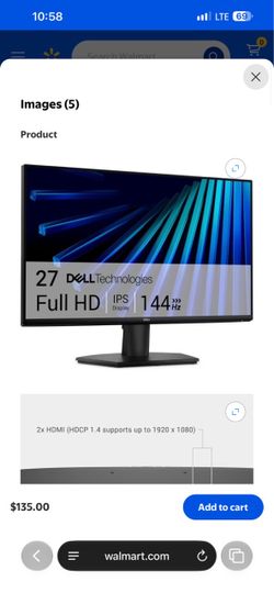 Dell 27 240Hz Gaming Monitor New sealed