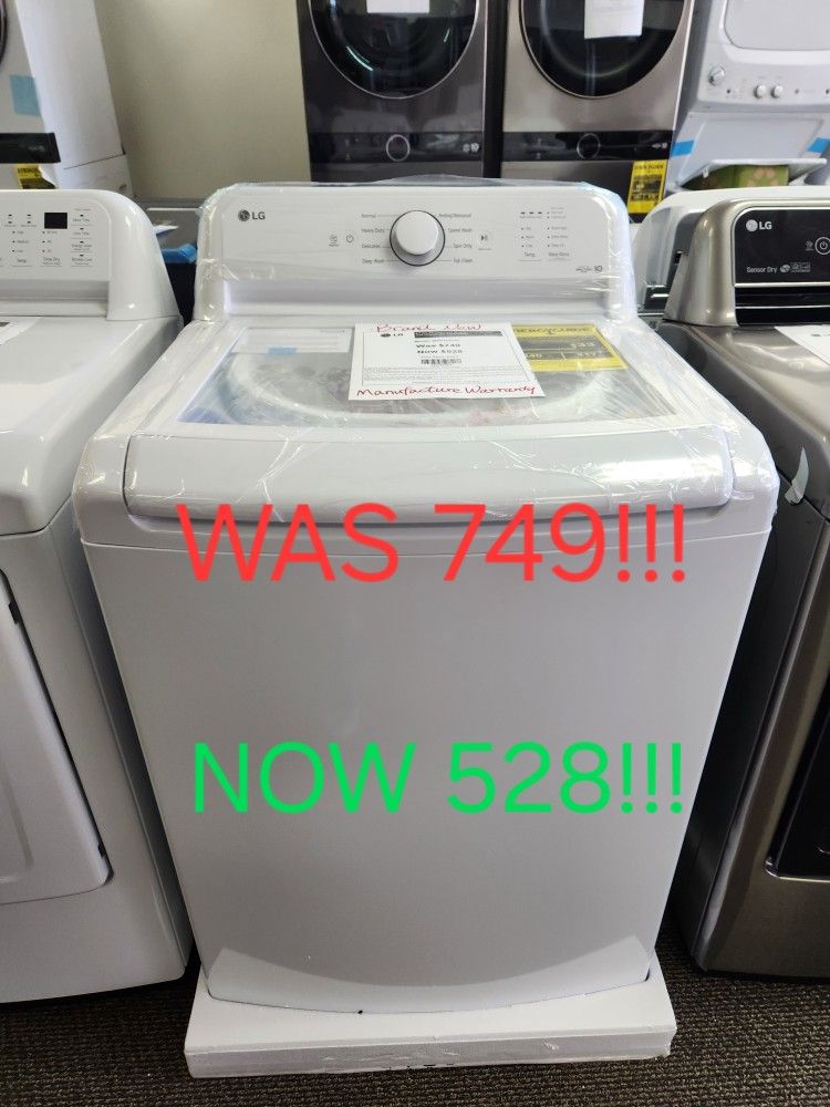 LG 4.1CF WASHER 528! BRAND NEW! MANUFACTURERS WARRANTY!48HR DELIVERY! 0 DOWN 0% FINANCING!