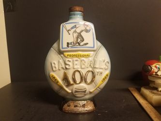Jim beam baseball whiskey collectible Empty decanter