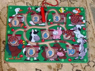 Melissa & Doug Magnetic Wand Number Maze - Wooden Puzzle Activity