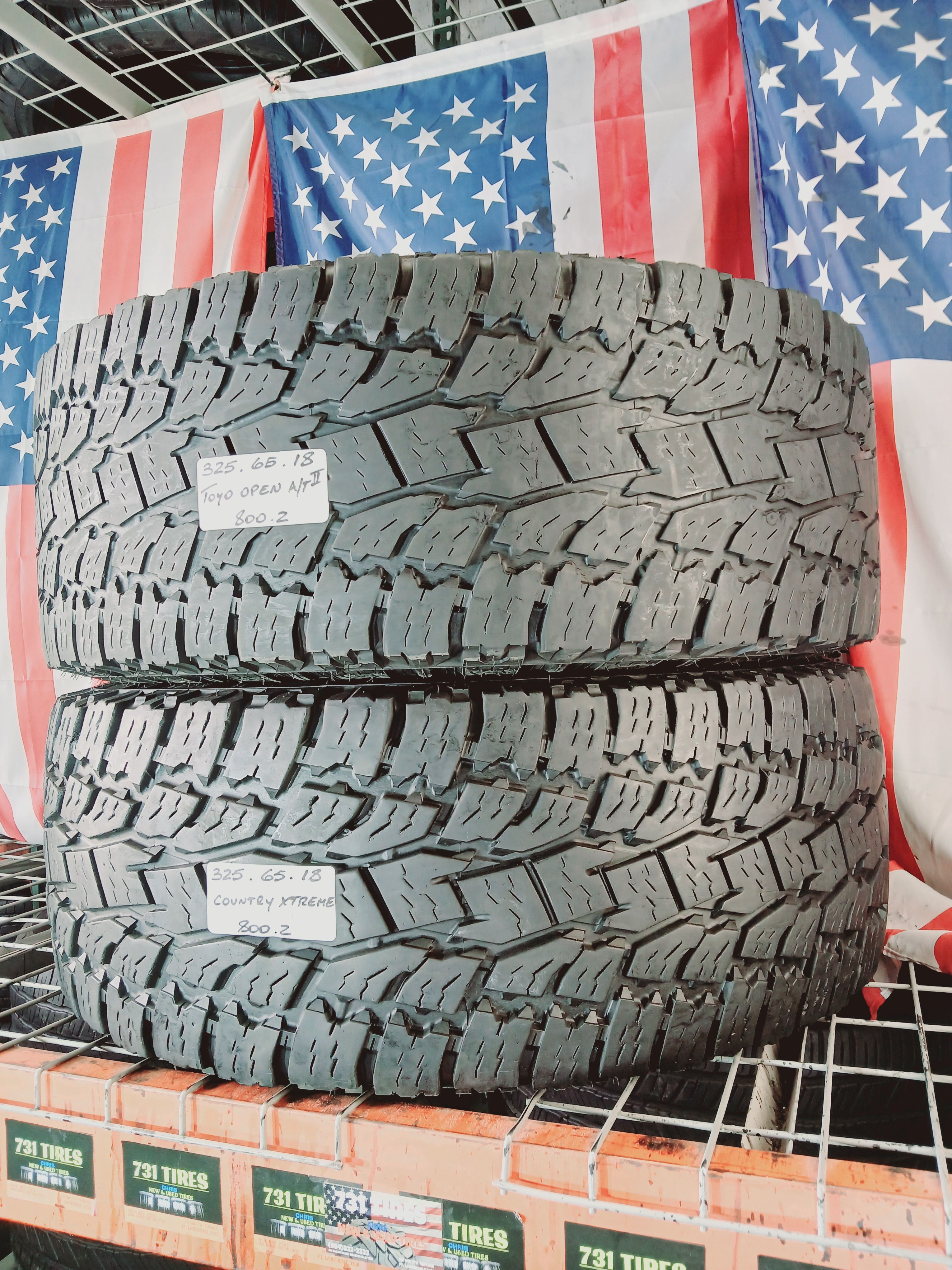 LT325/65R18 TOYO OPEN COUNTRY A/T XTREME TERRAIN 325 65 18 USED TIRES F250 JEEP WRANGLER 4RUNNER F350 RAM 1500 RAM2500 SILVERADO TAHOE FJ CRUISER USED