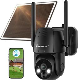 4G LTE Cellular Solar Security Camera Wireless Outdoor | No WiFi, 2K Color Night Vision, 360°