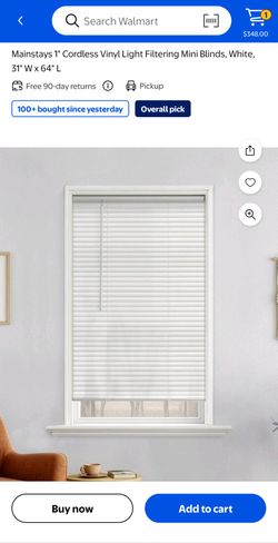 NIB Mainstays White Vinyl Mini Blinds