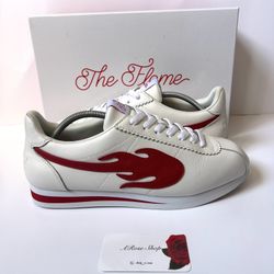 YG 4Hunnid The Flame Block Runner White/Red Shoes Size: 11 M