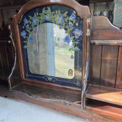 Antique Hand Painted Headboard