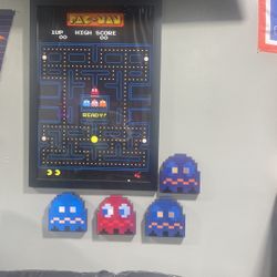 Framed Pac Man Poster And Decor