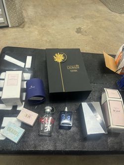 Lot Of Empty Perfume Bottles Mixed Variety & Sizes And Boxes