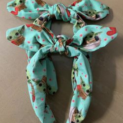 Baby Yoda Valentines Bow Knot Headband 