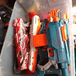 Tub Full Of All Kinds Of Nerf Guns