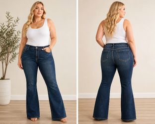 Torrid Denim First At Fit Luxe Slim Boot Jeans Womens Size 20 Wide Leg Dark Wash Stretch Plus Size Flare Bootcut Casual Y2K