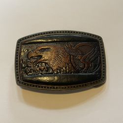 VINTAGE Eagle Alumaline 4108 Belt Buckle ONLY  Hand Tooled FLYING EAGLE BB-317