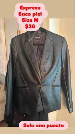 Express leather blazer