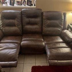 Super Comfy Real Leather Electric Recliner Sofa