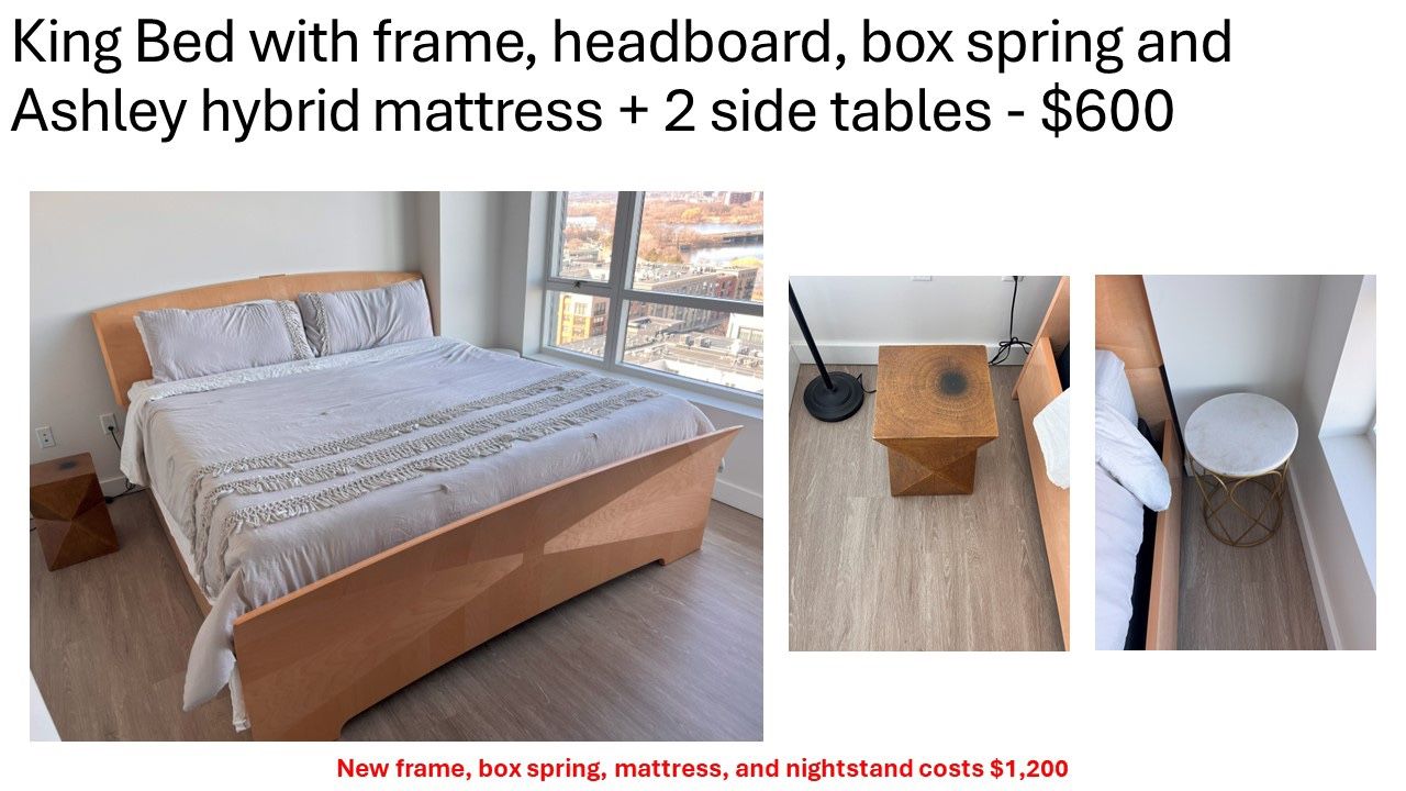 King Bed With Frame And Hybrid Mattresses 