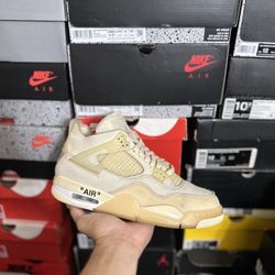 Jordan Off White Sail 4s size 9.5W 8M USED But Clean 