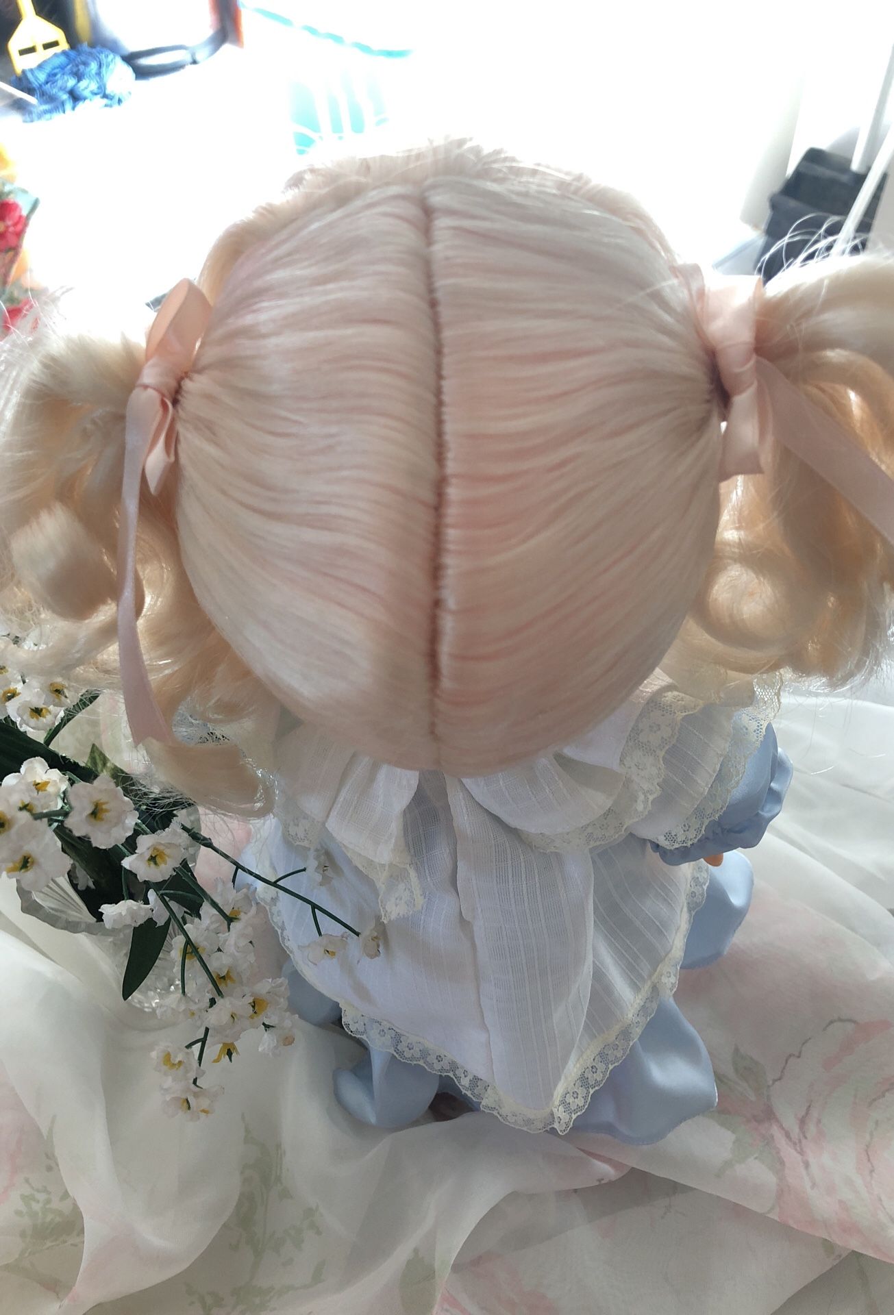 Precious moments vintage Barbie not included but if you’re interested she’s 250 getting back to the precious moment all in perfect condition very cle