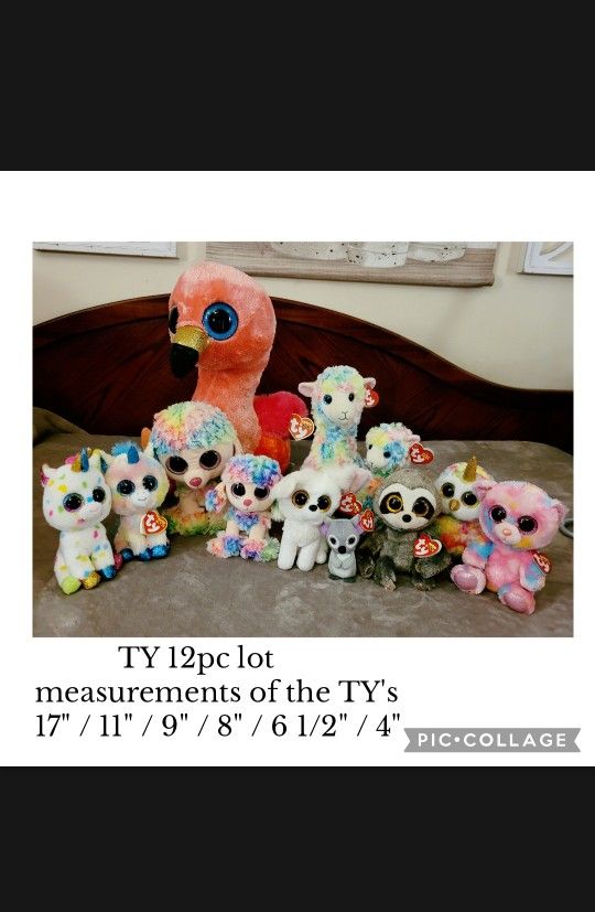 12pc TY Plushie Collection, Being Sold As One Lot