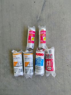 6-Pack Plastic Drop Cloths (HDX, Husky, Frost King) - Brand New!