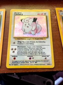 POKEMON TCG CLEFAIRY #5/102 BASE SET HOLO RARE LIGHTLY PLAYED