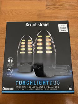 BRAND NEW Brookstone Torch Light True Wireless Duo Lantern Speaker