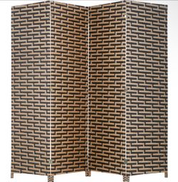4 Panel Woven Room Divider