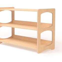 WOOD&ROOM Montessori Bookshelf for Toddlers - Wooden Book and Toy Shelf Organizer - Kids Bookshelf for Nursery, Classroom and Playroom - Front Facing 