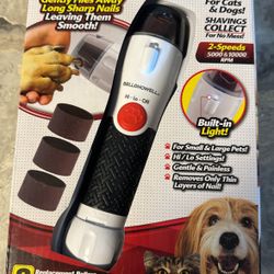 Bell+Howell Pawperfect - Cortador de uñas inalámbrico recargable para perros y gatos con protector de seguridad, 5000-7000 RPM, suave e indoloro Dreme
