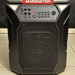 Monster Portable Bluetooth Speaker System TWS USB AUX Line Out Black/Red