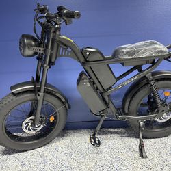 Riding Times Z8 Pro 28mph, 80-140 Mile Range With PAS , Dual Batteries, Extra Long Seat, Storage Bag , Full Suspension & 20 Inch Fat Tires.