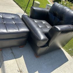Black Chair & Ottoman 