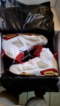 Air Jordan 6 Retro White Red Gold Sneakers