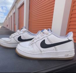 Nike Air Force 1 Sneakers White Leather Low Top Lace- Anniversary Edition 5.5Y