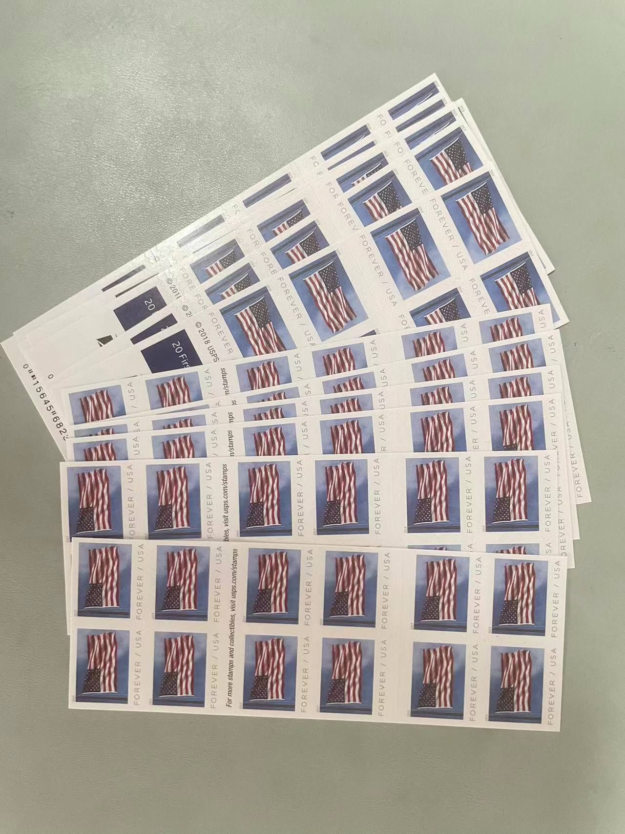 USPS Forever Postage 500 pcs 2022 Stripe National Flag