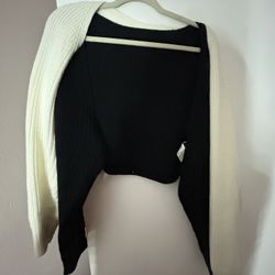 White and Black Half Cardigans 