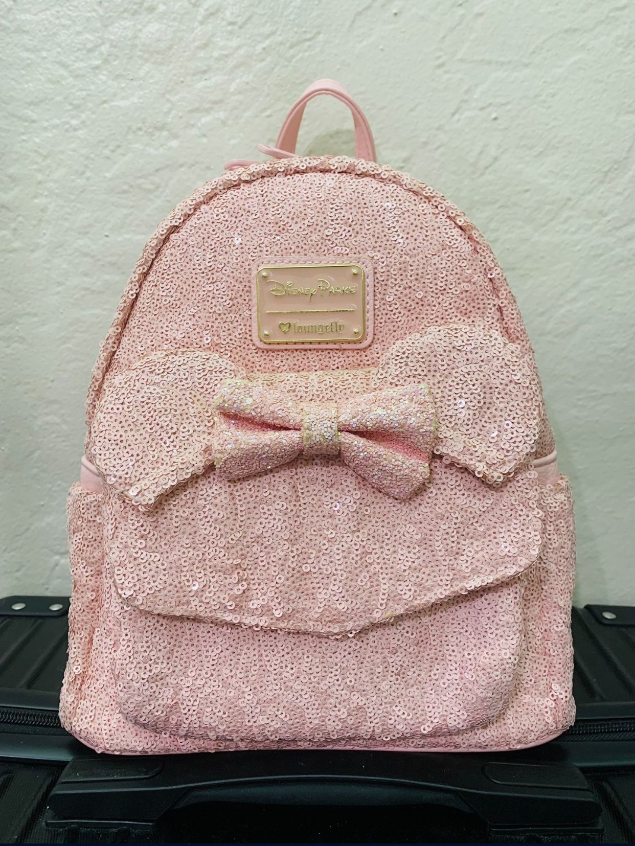 Disney Parks Pink Sequins Loungefly Mini Backpack
