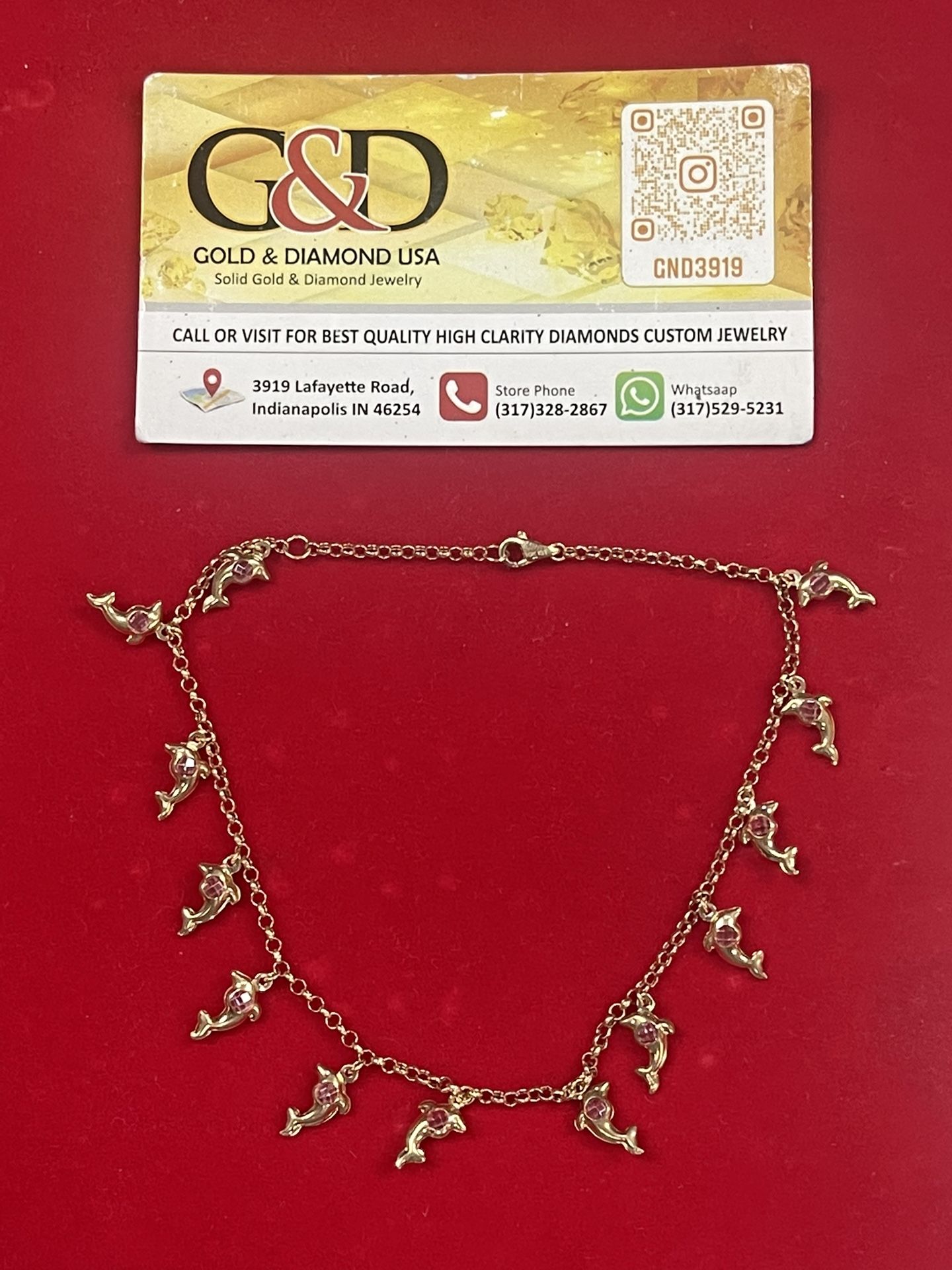 10K Solid Gold Fish 🐠  Dolphin 🐬 Anklet Bracelet