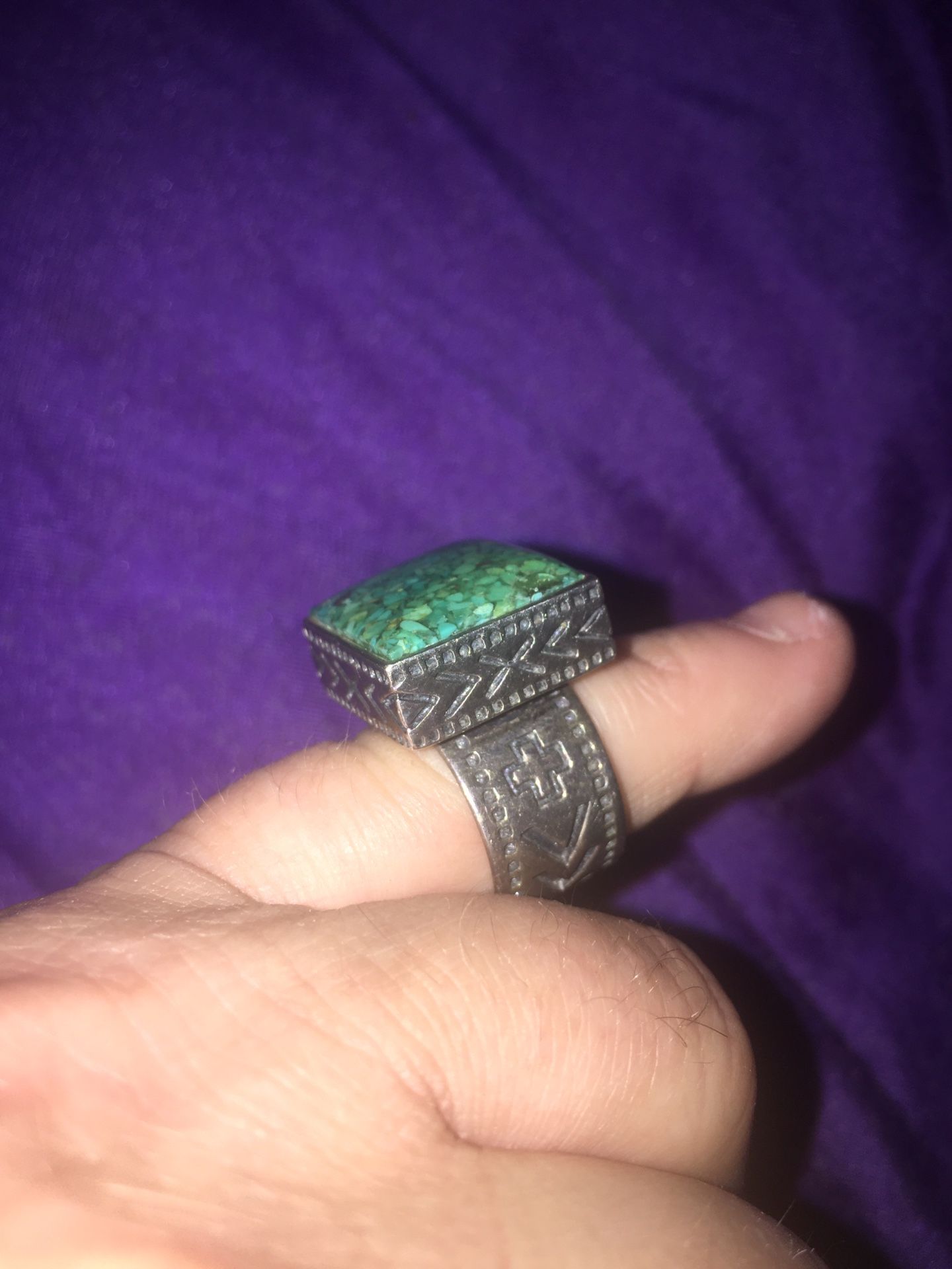 Vintage heavy sterling silver turquoise ring only $30 firm