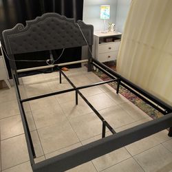 Grey Queen Size Bed Frame 