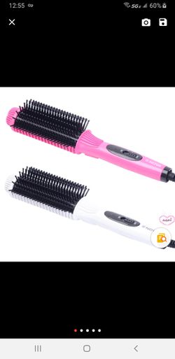Two-In-One Multifunctional Electric Hair Straightener Comb Hair Curler Anti-scald Flat Iron Straightening Brush Curling Tool